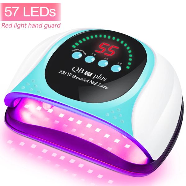 Lámpara de clavo de luz roja LED de LED de 256W 256W para esmalte de uñas de gel con 57 cuentas de lámparas Auto sensor y 4 temporizadores Selón de uñas LED profesional