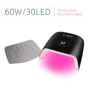 Séchants 30 LEDS 60W UV LED Smart Nail Nail Lampe rechargeable Séchante des ongles pour tous les gels Polish Sun Light Infrared Senting LCD Timer Manucure