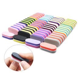 Séchants 300pcs Sponge Panding Files de ongles Nails Gel 100/180 Pédicure professionnelle colorée Pédicure Doublesided Set De Limas Polish Tools