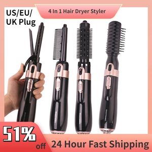 Drogers 4 In 1 Multifunctionele Heteluchtborstel Negatieve Ionen Elektrische Straightroll Föhn Styler Volumizer Stijltang Curler Kam