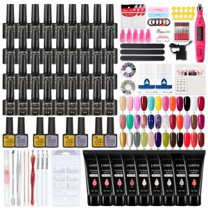 Séchoirs kit de gel à ongles en gel acrylique, extension de clout gel gel gel uv bâtiment gel gel polonais d'amélioration des outils de manucure