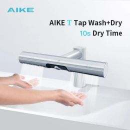 Dryers Aike badkamer handen droger 2 in 1 ontwerp automatische hand wassen en droog machine kraan handdroger AK7120 krachtige toliet drogers
