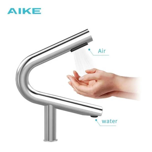 Secadoras aike nuevas manos secador V forma de forma de forma y secado 2 en 1 diseño de facucet de aire secador de baño inteligente electrodomésticos para el hogar AK7131