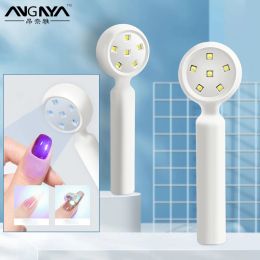 Secadores ANGNYA 18W Secador de uñas Lámpara LED UV recargable para uñas Lámpara portátil de secado de uñas de mano para manicura Herramientas de arte de uñas 6 LED