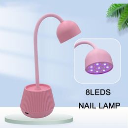 Drogers baqn mini lotus led lamp voor nagels draagbare USB -lading bureaubladlicht 24W een vinger nageldroger machine manicure apparatuur