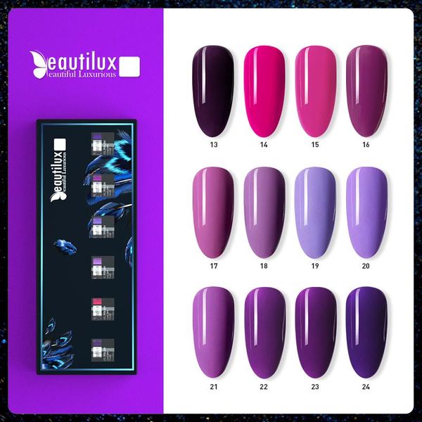 Secadores Beautilux Nail Gel Polache Kit Violeta Purple Lavender Color UV Led Geles Juego de esmalte de uñas semi permanente laca 10 ml 6pcs/lote