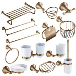 Drogers bronzen badkamer accessoires hardware set antieke haarddroger rek koze handdoek plank rail bar douche zeep schotel houder toiletborstel