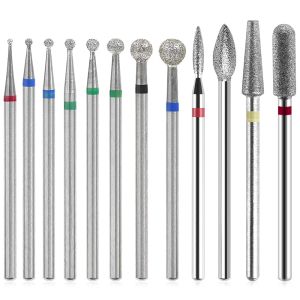 Séchoirs kads 12pcs diamants à ongles de forage à ongles Ensemble 3/32 '' (2,35 mm) Nails professionnels Kit de bits de forage à ongles de manucure de manucure pour gel acrylique