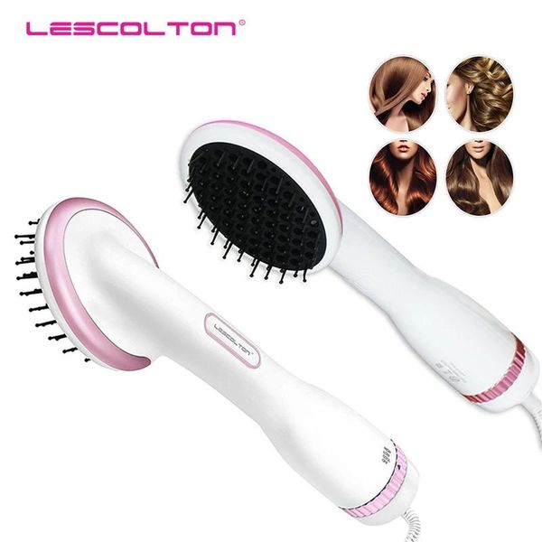 Sèche-cheveux Lescolton One Step Sèche-cheveux Multifonctionnel Air Paddle Brosse de coiffage Générateur d'ions négatifs Peigne Souffleur de cheveux Lisseur