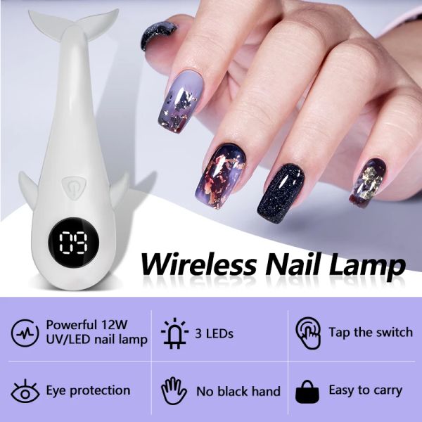 Sèchers mini lampe à ongles UV à LED UV intégrée Batterie sans fil portable Art léger USB câble recharge rechargeable sèche à la maison