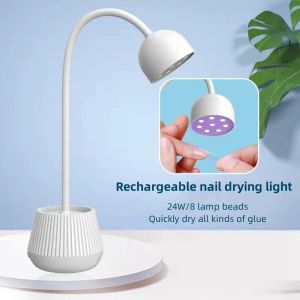 Séchoirs mini lampe à ongles portable UV LED Lotus 360 Légère de flash de col en bouche rotatif pour l'ongle Sécheur à ongles à l'ongle Sécheur à ongles Gel Extension