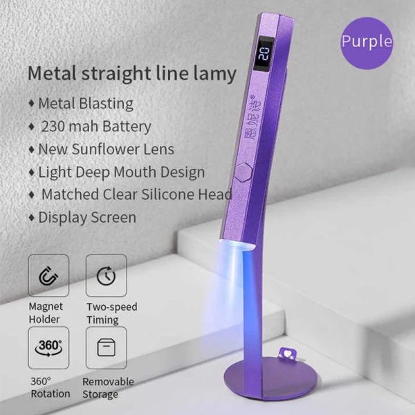 Secadoras mini USB LED LED Nail Gel Lámpara de luz de gel de dedo 20S 60S Pantalla LCD Lc lámpara de uñas de cura flash inalámbrica con soporte magnético