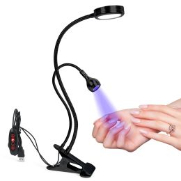 Sèchers Lumières LED à ongles Sécheur UV lampe double tête Ultraviolet Clidon Desk Flexible Mini USB Gel Surring Manucure Pédicure Salon Outils