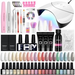 Dryers Nail Set gel nagellak met 36W UV LED -drooglamp semi permanent gebouwverlenging gel poly nagelgel set nail art tools kit