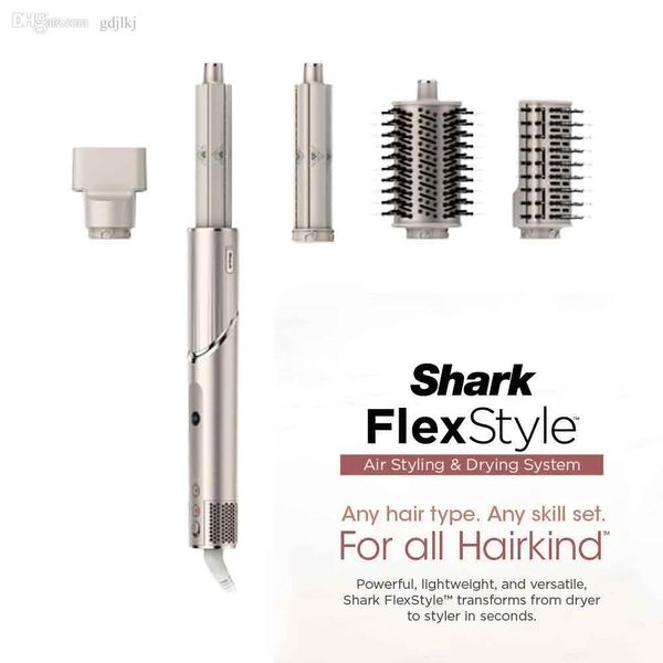 Secadores Shark HD430 FlexStyle Sistema de secado de estilo de aire, 5 en 1 Styler multifunción Rizador de cabello automático Cuidado del cabello Inteligencia doméstica
