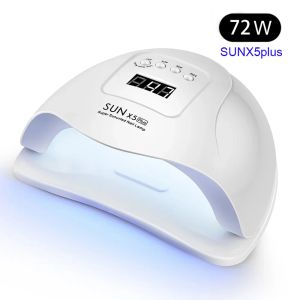 Secadores SUN X Plus 72W Lámpara de uñas LED UV con 36 piezas LED para manicura Gel Secador de uñas Lámpara de esmalte de uñas Sensor automático Herramientas de manicura