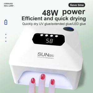 Drogers UV LED NAIL LICHT 48W Oplaadbare draadloze nagellicht nageldroger Gel Polishing UV NAIL LICHT