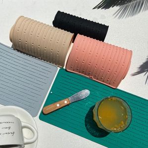 Tapis de séchage pour comptoir de cuisine, résistant à la chaleur, antidérapant, égouttoir à vaisselle, tampon en Silicone, supports de casseroles, outils