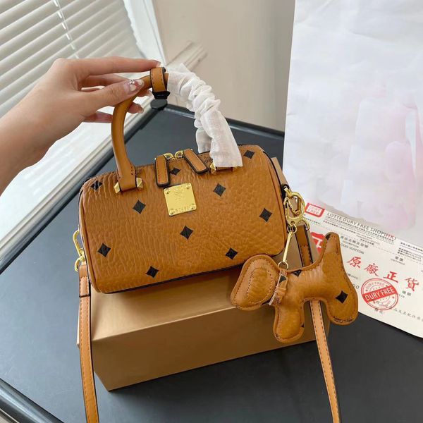 Diseñadores de bolsos para mujer de alta calidad boston mini mujer bolso de hombro rápido bolso de almohada de cuero real genuino Bolsos de correa Bolsos de mujer Tote mc Estampado de lujo con caballo