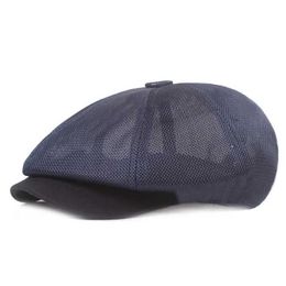 DSIW DSIW Bérets 2021 Mesh Breathable Octogonal Hat All-Match Newsboy Hat pour hommes et femmes sorties Sunshade Beret Boina Painter Hat Avant Hat D240418