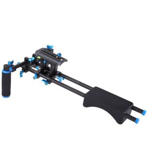 Freeshipping DSLR RUG CAMERA BRACKET Monteerkop Handheld Video Schouder Ondersteuning Systeem 15mm Staaf Klem Stand