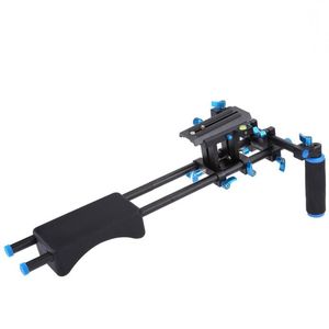 Freeshipping DSLR Rig Support de caméra Tête de montage Système de support d'épaule vidéo portable 15 mm Support de serrage de tige Kutrf