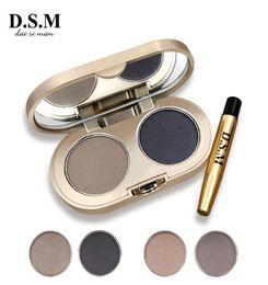 DSM professionnel sourcil poudre 2 couleurs imperméable à l'eau sourcil sans taches sourcils maquillage ombre à paupières Palette cosmétiques maquillage Kit6681966