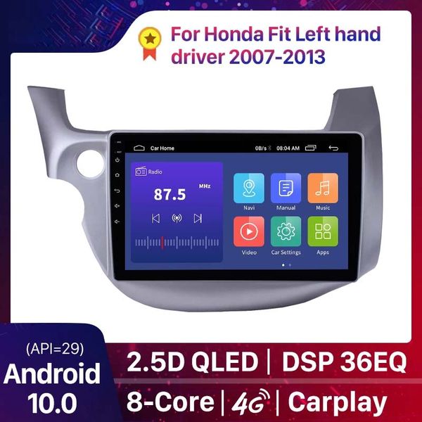 DSP QLED 2Din coche dvd Android 10,0 GPS reproductor de Radio para HONDA FIT JAZZ 2007-2013 Multimedia Wifi 4G RDS Carplay unidad principal