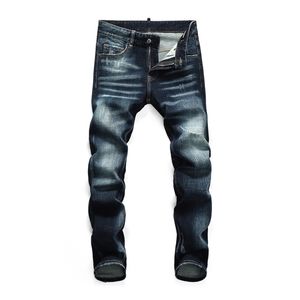 DSQ merk jeans Europese stijl broek mannen slanke stretch denim broek knop potlood broek voor mannen 8122 210716