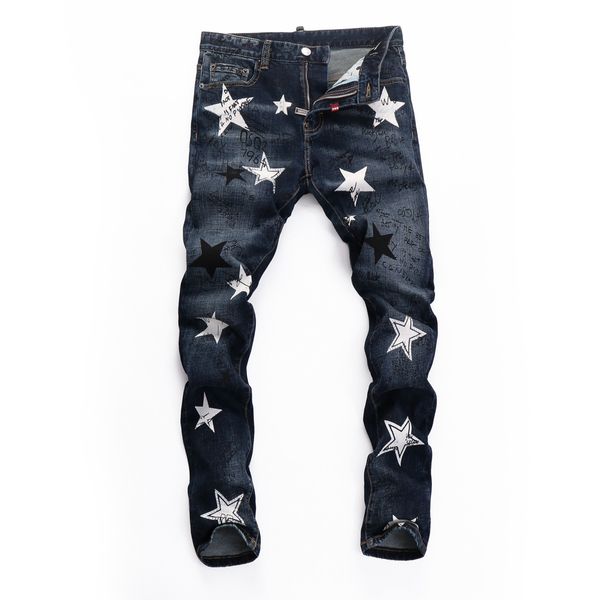 DSQ Cool Guy Jeans Slim Classique Hip Hop Rock Moto Mens Casual Design Ripped Distressed Skinny Denim Biker DSQ Jean 10822