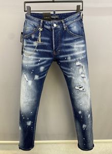 DSQ PHANTOM TURTLE Jeans pour hommes Classique Mode Homme Jeans Hip Hop Rock Moto Mens Casual Design Ripped Jeans Distressed Skinny Denim Biker Jeans 6824