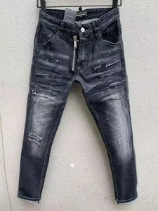 DSQ PHANTOM TURTLE Jeans pour hommes Classique Mode Homme Jeans Hip Hop Rock Moto Mens Casual Design Ripped Jeans Distressed Skinny Denim Biker Jeans 6821