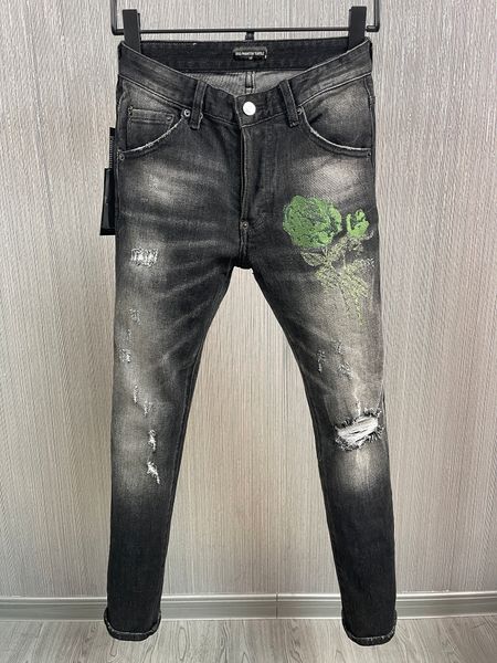 DSQ PHANTOM TURTLE Jeans Hommes Jeans Mens Luxury DesignerJeans Skinny Ripped Cool Guy Causal Hole Denim Fashion Brand Fit Jean Man Washed Pant 6822