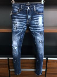 DSQ Phantom Turtle heren jeans heren luxe designer jeans skinny gescheurde coole kerel causaal gat denim modemerk fit jeans gewassen broek 61279