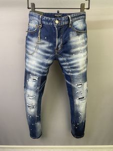 DSQ PHANTOM TURTLE Hommes Jeans Hommes Designer De Luxe Jeans Skinny Ripped Cool Guy Trou Causal Denim Marque De Mode Fit Jeans Hommes Pantalon Lavé 61287
