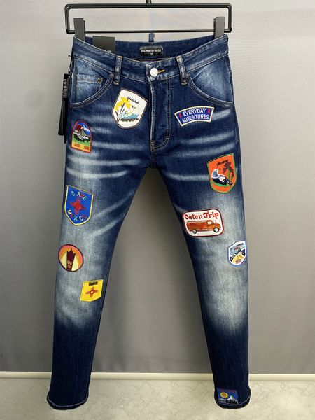 DSQ PHANTOM TURTLE Hommes Jeans Classique Mode Homme Jeans Hip Hop Rock Moto Mens Casual Design Ripped Jeans Distressed Skinny Denim Biker Jeans 61294