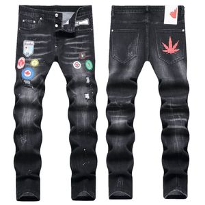 dsq Heren Jeans Hip Hop Rock Moto Casual Design Gescheurde skinny Jeans slanke Denim Biker DSQ2 COOLGUY JEANS 1023 blauw