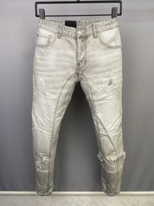 dsq Hommes Jeans DSQ2 BIKER JEANS Hip Hop Rock Moto Design Ripped Distressed straight Denim dsq2 gris Jeans 111