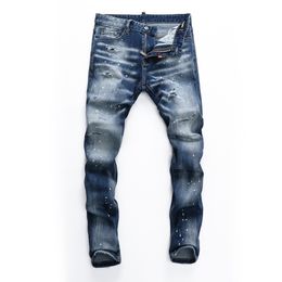 DSQ Jeans da uomo slim wear Pantaloni da uomo classici Hip Hop Rock Moto Pantaloni da uomo casual firmati Jeans da motociclista in denim attillato dsq2 9164