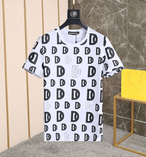 DSQ PHANTOM TURTLE Camiseta de diseñador para hombre Italian Milan Fashion Allover logo-print camiseta Summer Black White T-shirt Hombre Hip Hop Streetwear 100% algodón Tops 1183