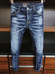 DSQ PHANTOM TURTLE Jeans para hombre Jeans de diseñador de lujo para hombre Skinny Ripped Cool Guy Causal Hole Denim Fashion Brand Fit Jeans Hombres Pantalones lavados 61179