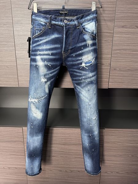 DSQ Phantom Turtle Jeans Men Jeans Mens Mens Luxury Designer Jeans Skinny Ripped Cool Guy Causal Hole Denim Brand de mode Fit Jean Man Washed Pant 6180
