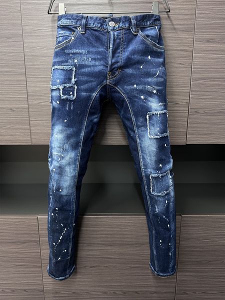 DSQ Phantom Turtle Jeans Men Jeans Mens Mens Luxury Designer Jeans Skinny Ripped Cool Guy Causal Hole Denim Fashion Fashion Fit Jean Man Washed Pant 6185