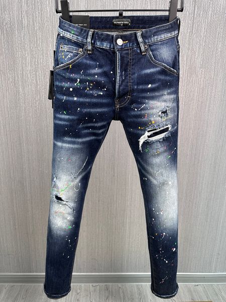 DSQ PHANTOM TURTLE Jeans Hommes Jeans Mens Luxury Designer Jeans Skinny Ripped Cool Guy Causal Hole Denim Fashion Brand Fit Jean Man Washed Pant 60827