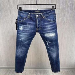 DSQ PHANTOM TURTLE Jeans Herren Luxus Designer Jeans Skinny Ripped Cool Guy Kausal Loch Denim Mode Marke Fit Jeans Männer gewaschen Pa269Z