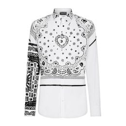 DSQ PHANTOM TURTLE Martini Bufanda Estampado de algodón Camisas de diseñador para hombre Ropa de marca Hombres Camisa de vestir de manga larga Estilo Hip Hop 273H