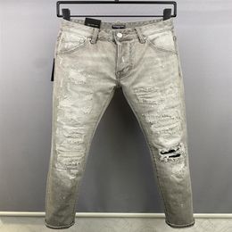DSQ Phantom Turtle Men's Jeans Classic Fashion Man Jeans Hip Hop Rock Moto Mens Diseño casual Jeans desgastados Skinny 255N
