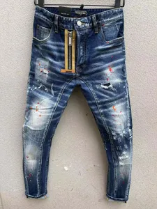 DSQ PHANTOM TURTLE Jeans pour hommes Classique Mode Homme Jeans Hip Hop Rock Moto Mens Casual Design Ripped Jeans Distressed Skinny 3369