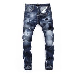 DSQ PHANTOM TURTLE Jeans para hombres Hombres Diseñador italiano Jeans Flacos Ripped Cool Guy Causal Hole Denim Fashion Brand Fit Jeans Hombres Pantalones lavados 65286