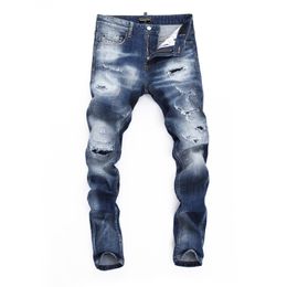 DSQ PHANTOM TURTLE Hommes Jeans Hommes Designer Italien Jeans Skinny Ripped Cool Guy Causal Trou Denim Marque De Mode Fit Jeans Hommes Pantalon Lavé 65285